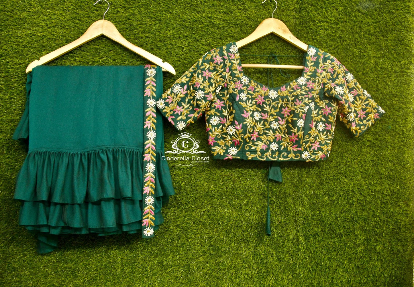 3-step Ruffle saree
