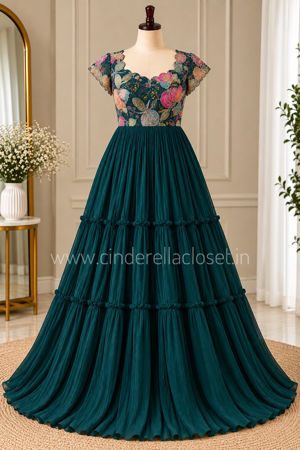 Teal Floral