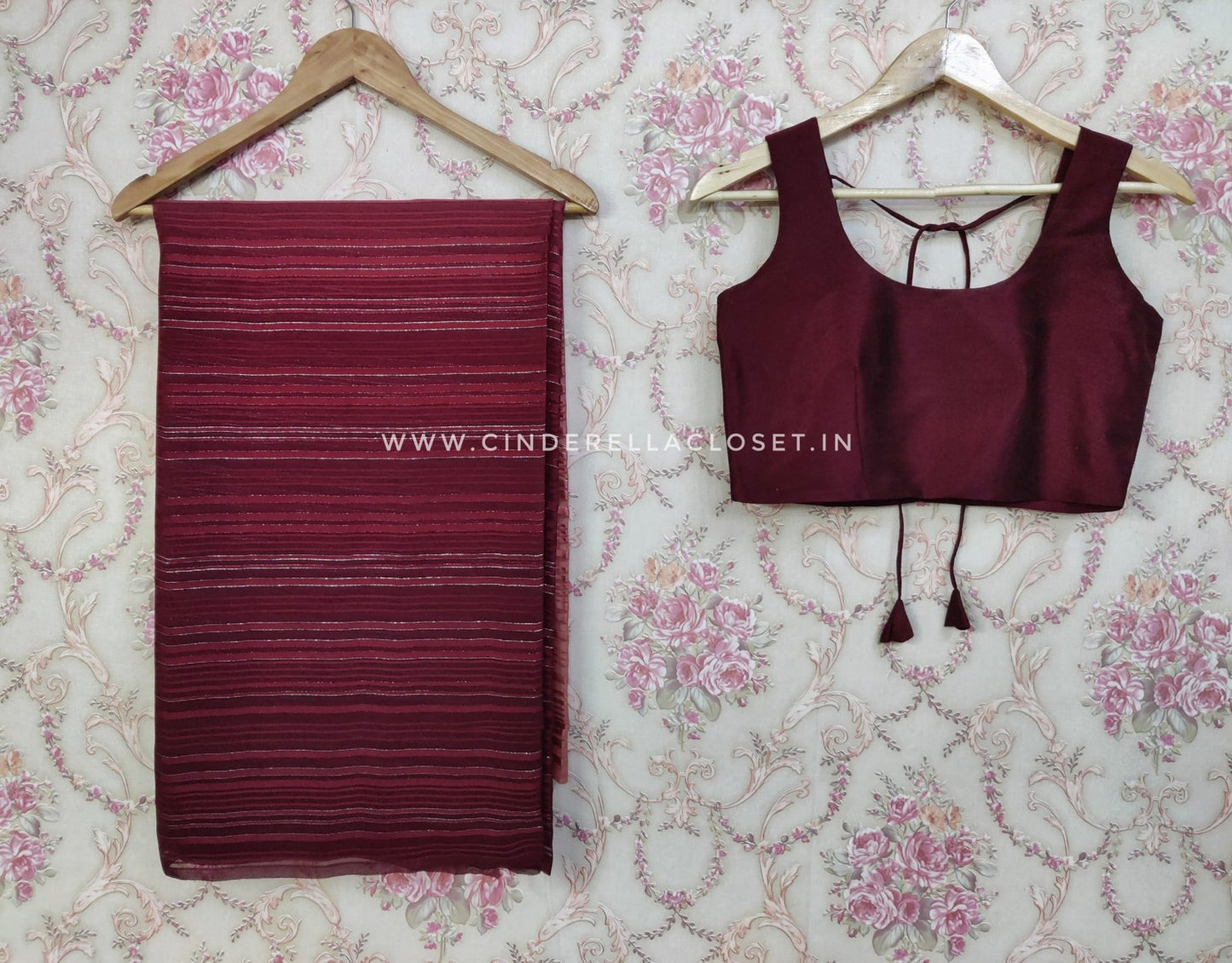 Chocolate color double shade saree