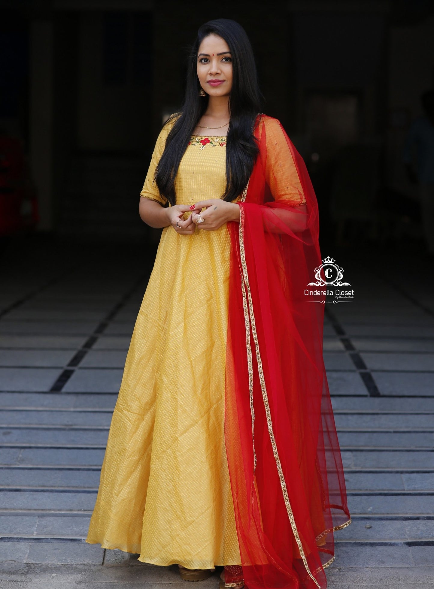 chanderi checks longfrock