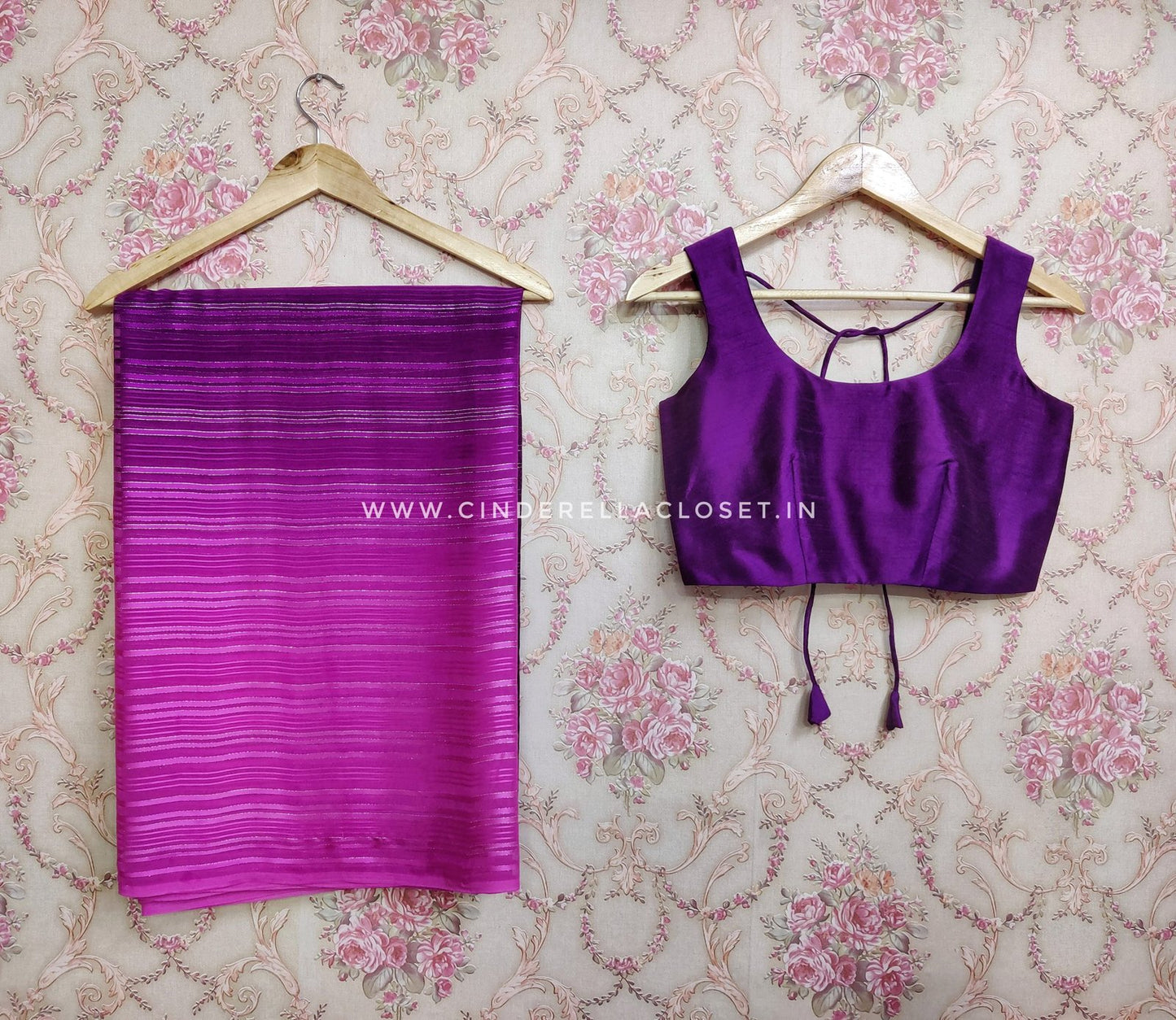 Purple Double shade saree with blouse