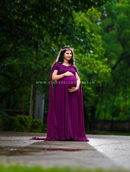 Purple Chinnon Long frock