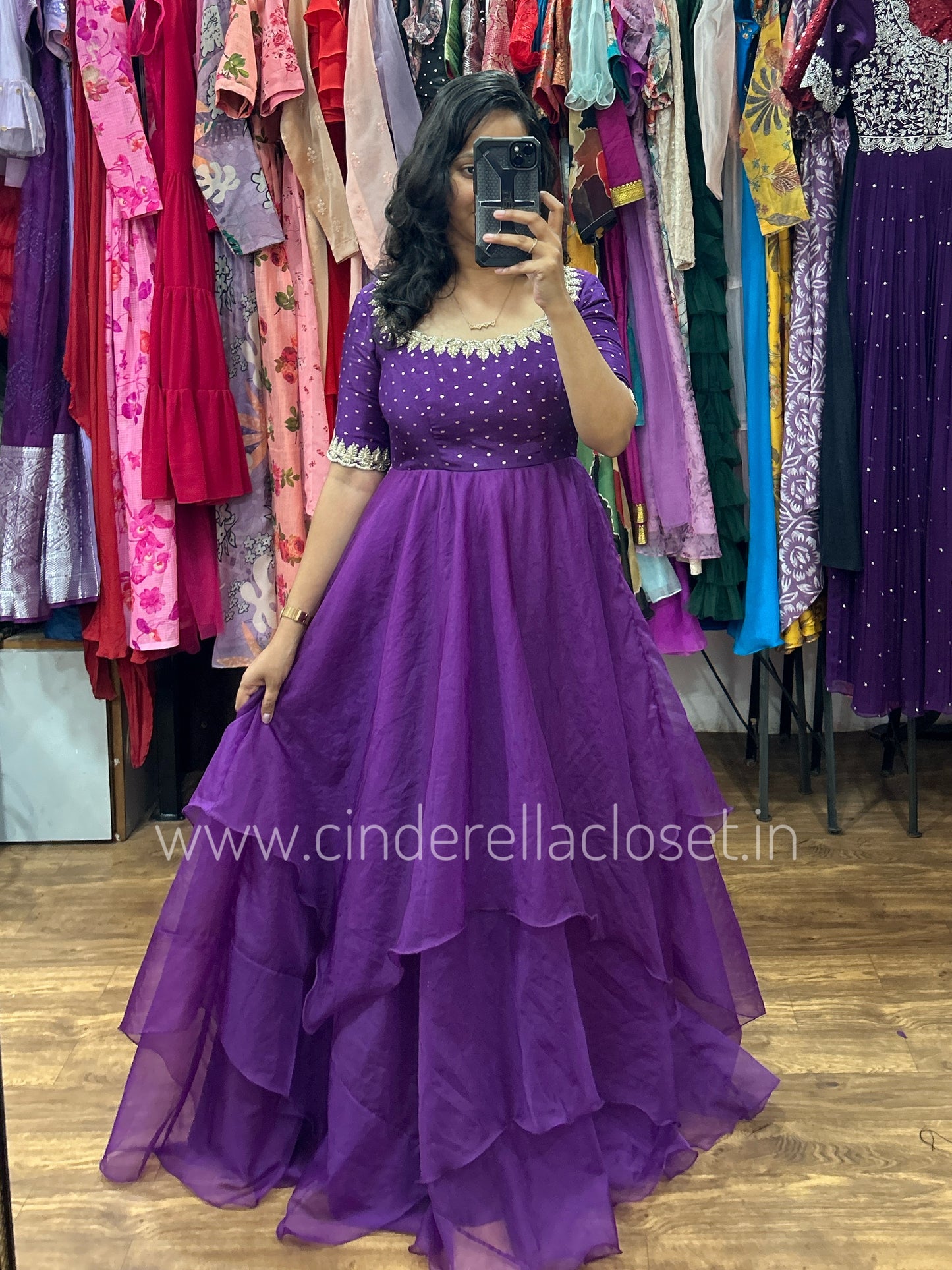 Purple color frock