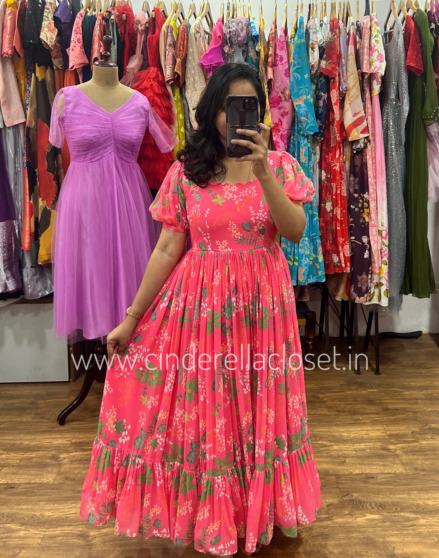 Pink floral frock