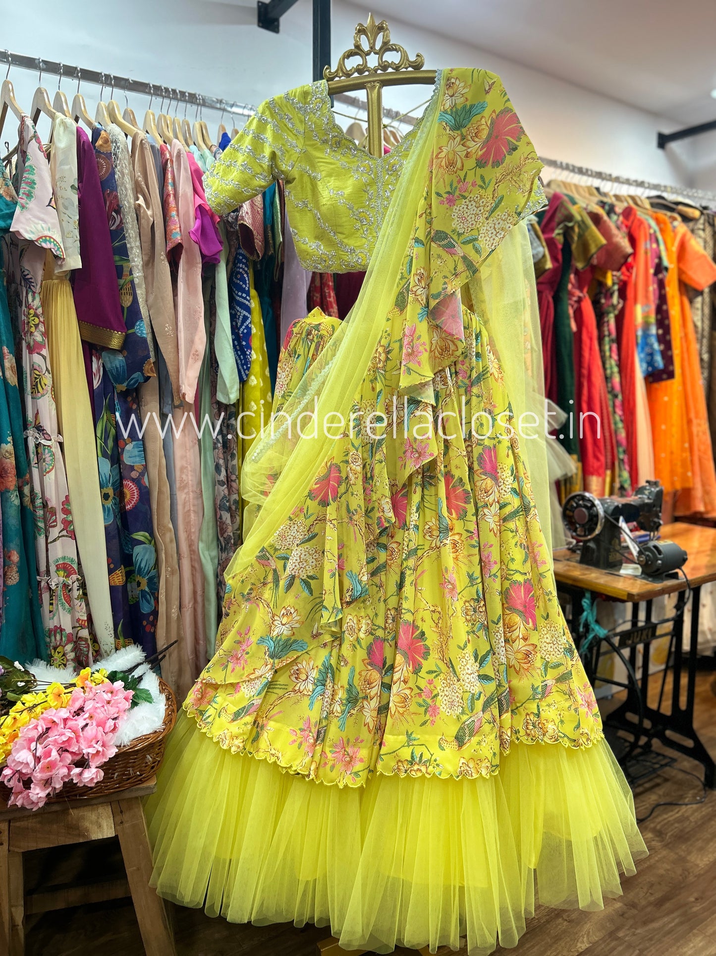 Mix yellow Lehenga