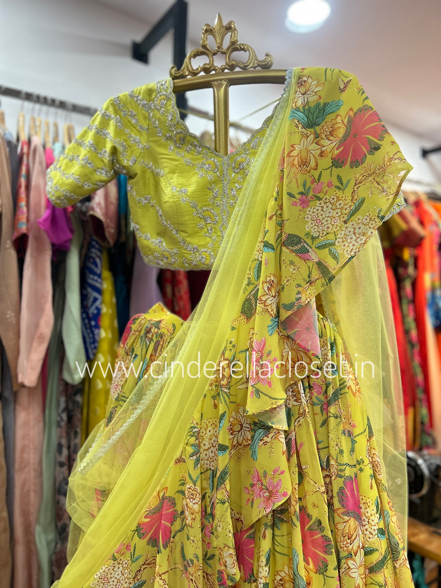 Mix yellow Lehenga