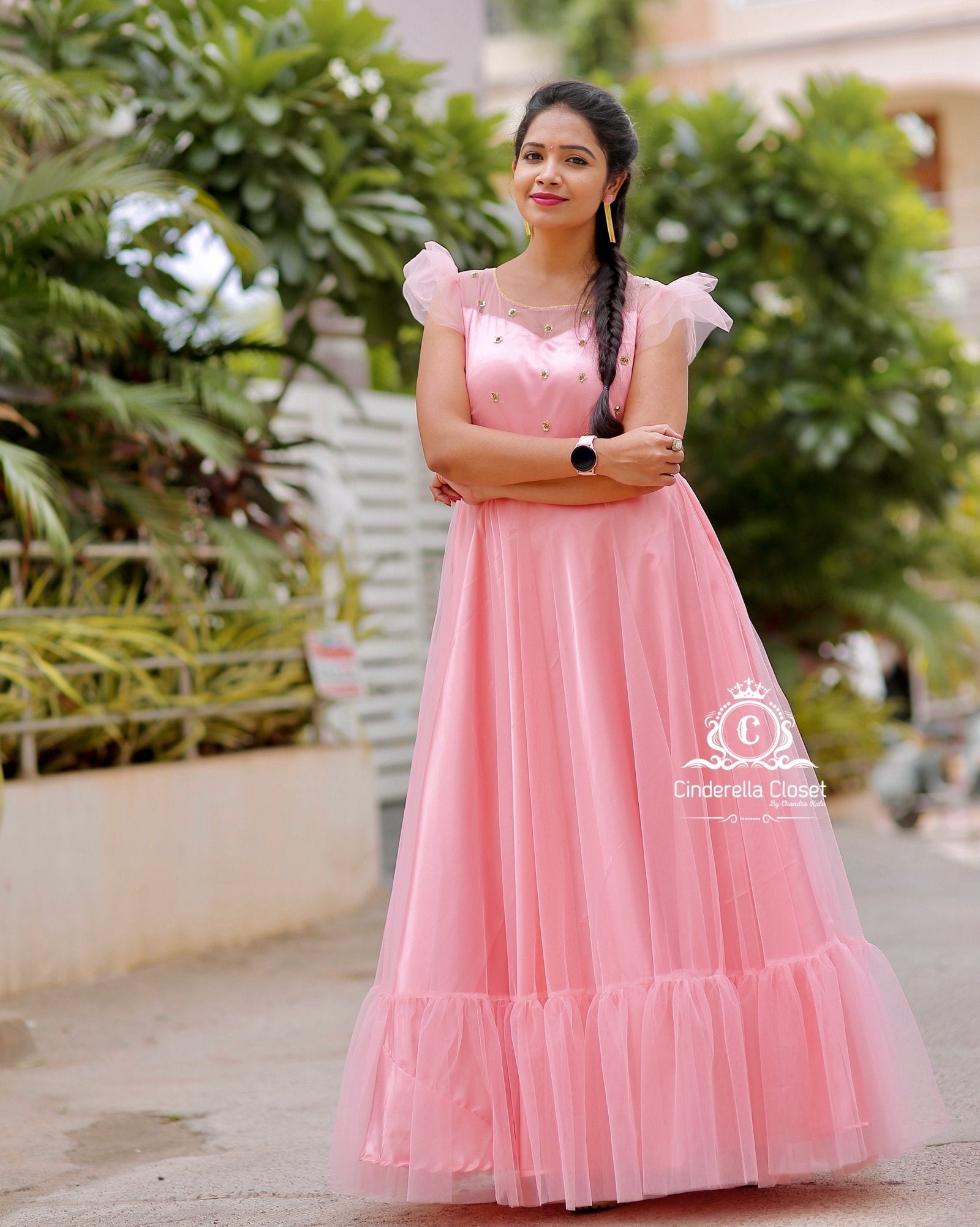 net cloth dress design Net Fabric Gown with Stone & Sequin by Shreekama